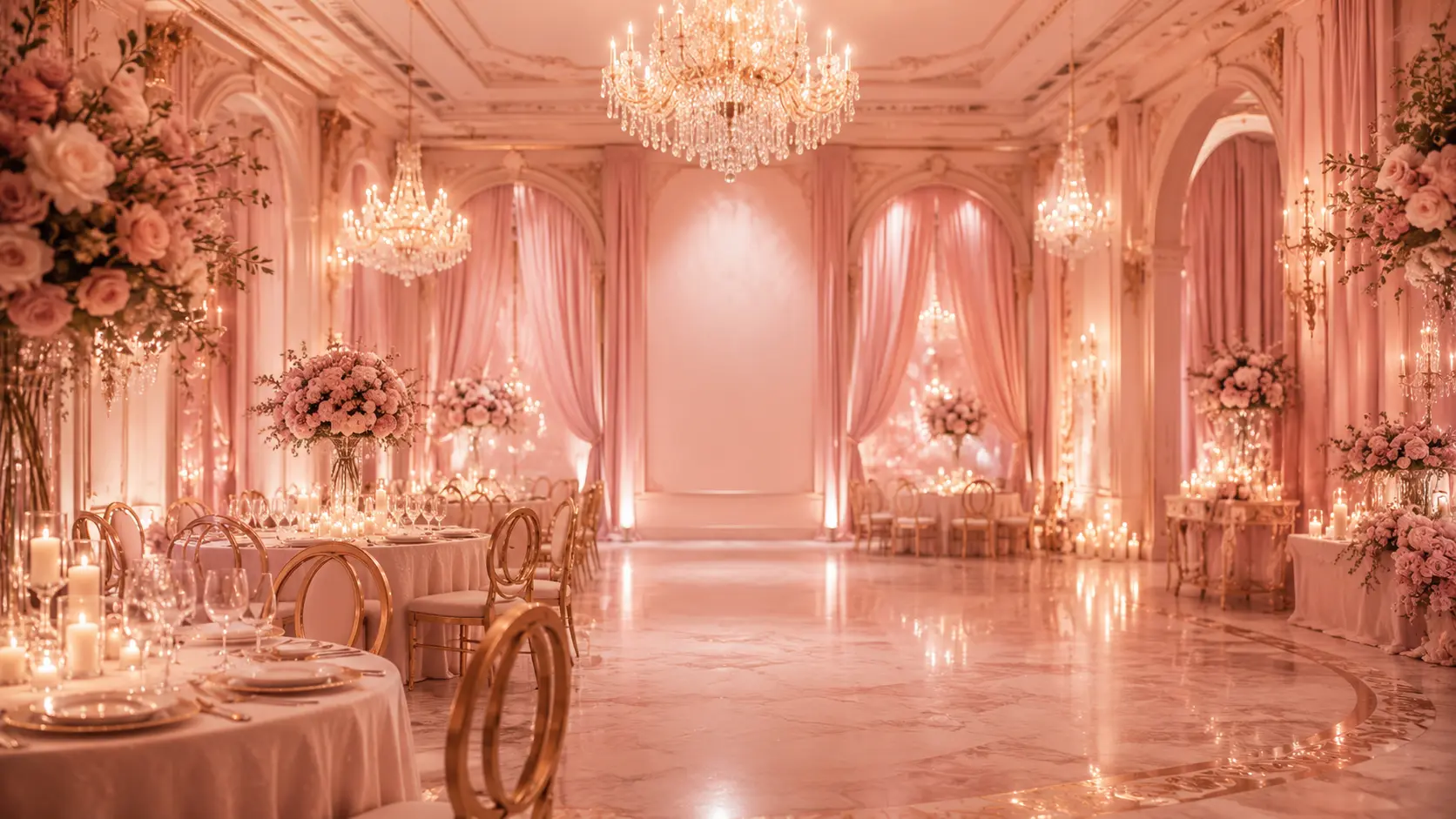 Rosa Şampanya romantik salon arka planı